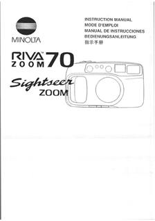 Minolta Riva 70 manual. Camera Instructions.